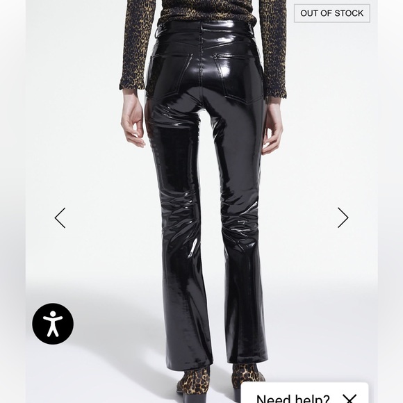 NWT The Kooples ‘Large Black Vinyl Jeans’ Size 30 Flared Pants - Picture 3 of 15